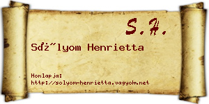 Sólyom Henrietta névjegykártya