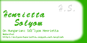 henrietta solyom business card